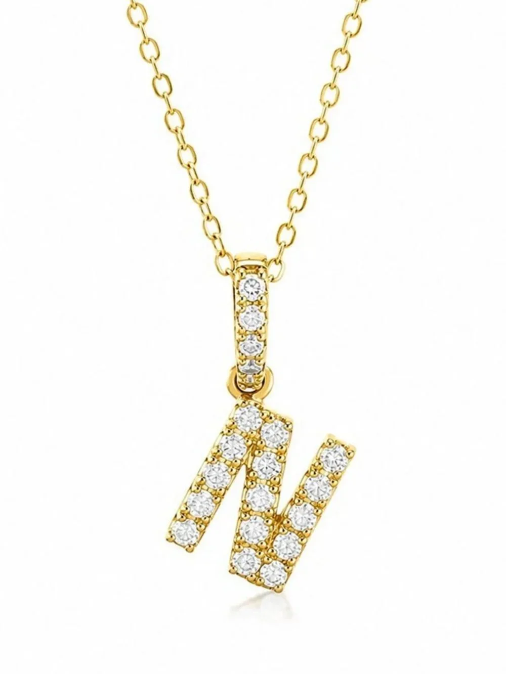 Created White Sapphires Initial 